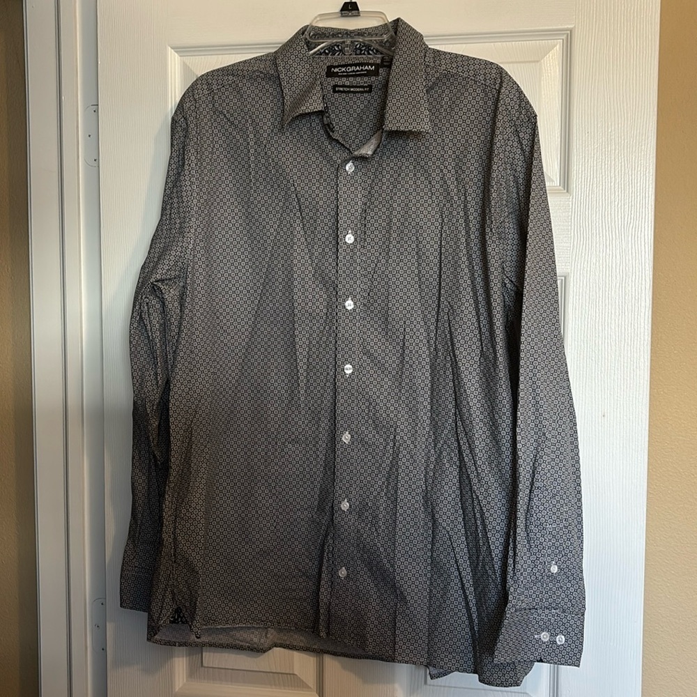 Nick Graham men’s blue long sleeve button down shirt size 2XL